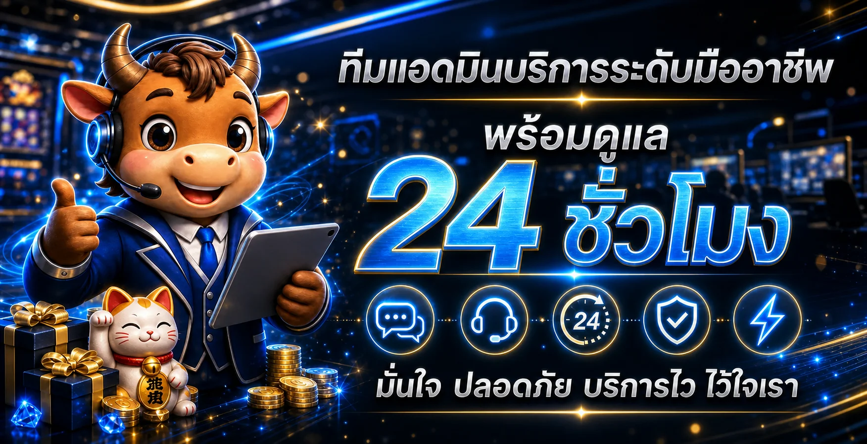 ทีมดูแลเกมคาสิโนออนไลน์ THOR168 ตลอด 24 ชั่วโมง